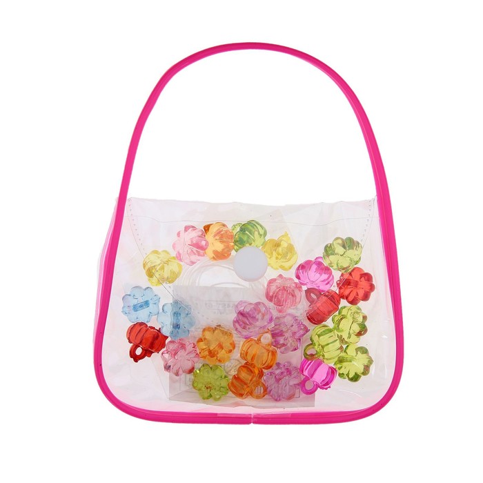 Набор бусин "Сумочка №18", 30 г + резинка, МИКС