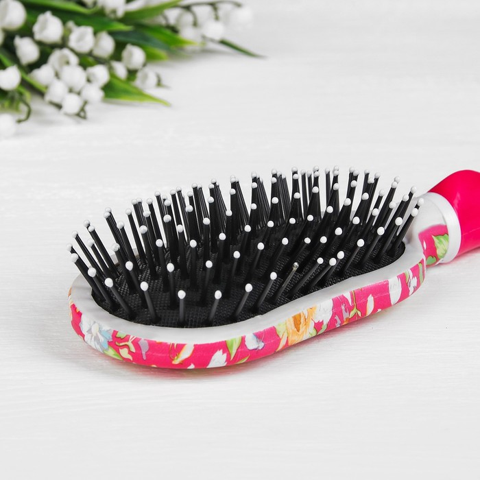 Расчёска массажная, овальная, цвет МИКС