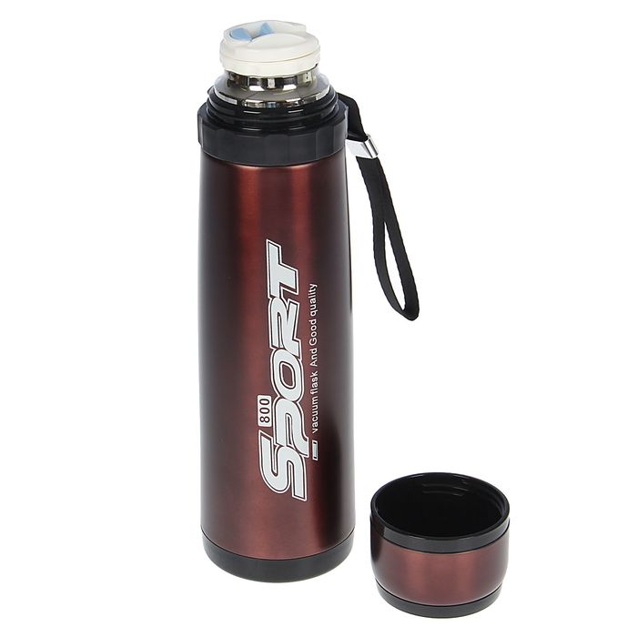 Термос Sport, 800 мл, 12 ч, 201 сталь, кофейный