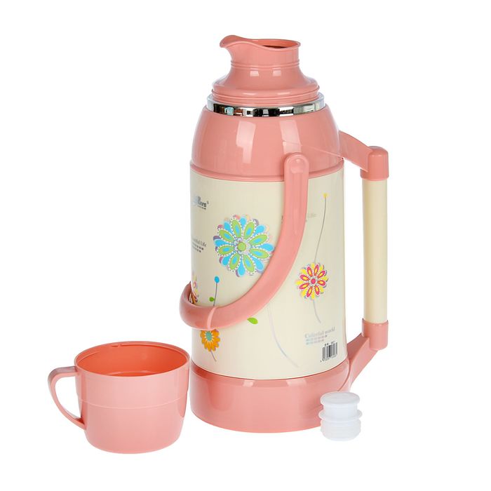 Термос с ручкой «Прованс», 3.2 л, 1 кружка, 6-8 ч, микс