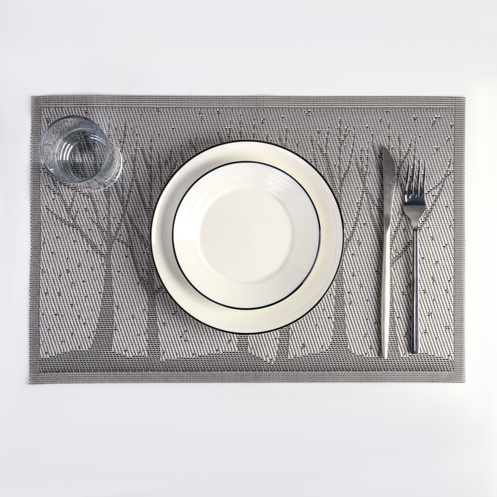 Салфетка кухонная "Деревья" 45х30 см, цвет серый