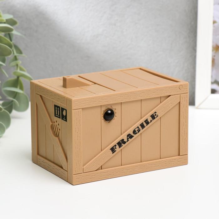 Копилка пластик музыкальная "Зверёк прятающий монетки" МИКС 11х7х7,5 см