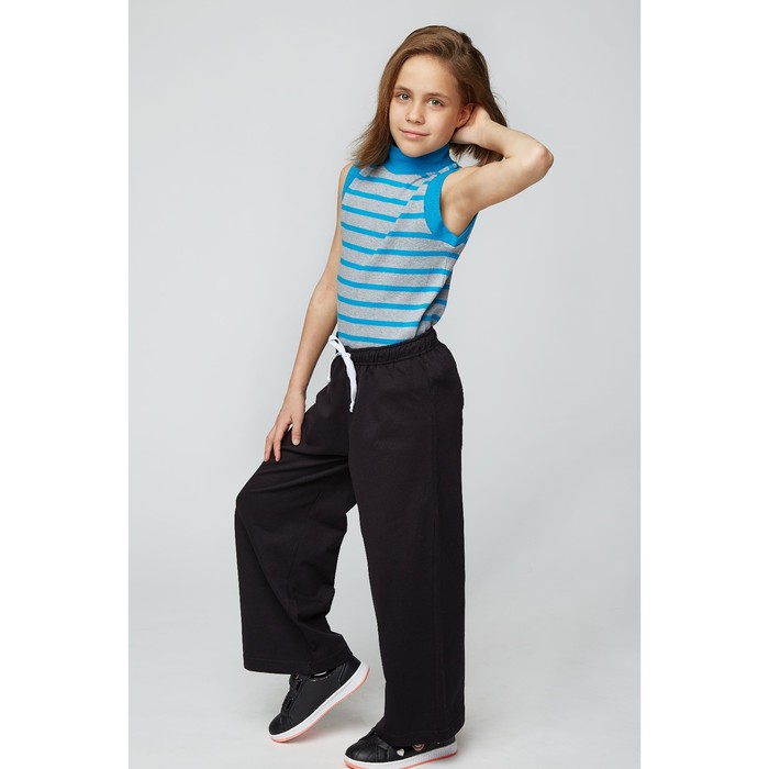 Брюки спортивные для девочки, рост 146-152 см (42), цвет чёрный