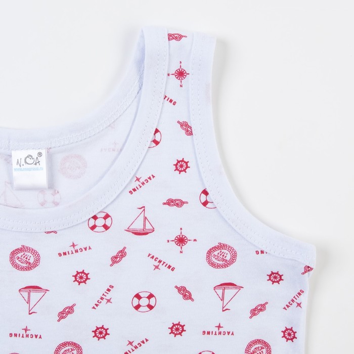 Комплект для мальчика (трусы, майка), рост 110-116 см (32), цвет белый/красный