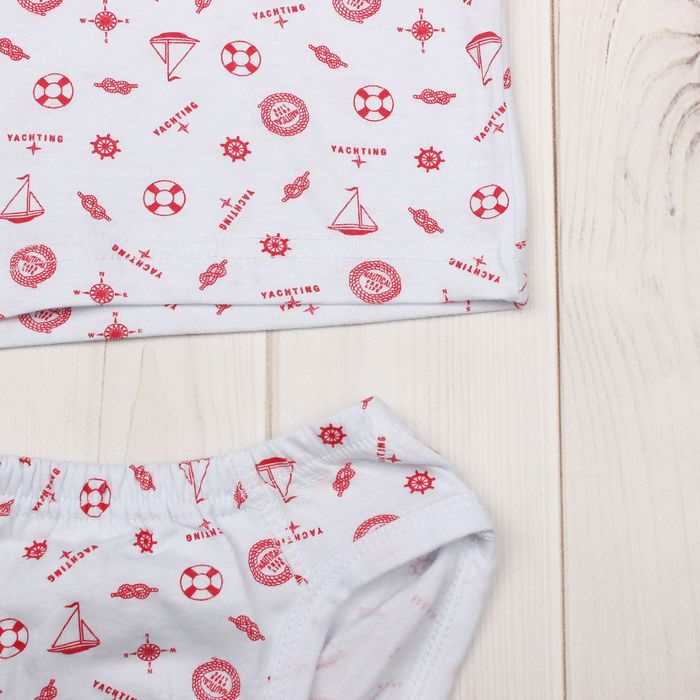 Комплект для мальчика (трусы, майка), рост 110-116 см (32), цвет белый/красный