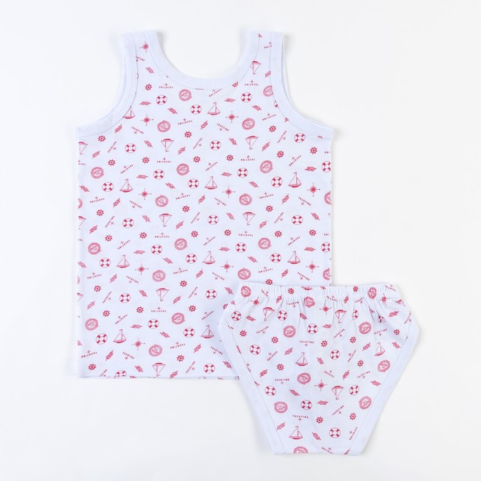 Комплект для мальчика (трусы, майка), рост 128-134 см (36), цвет белый/красный