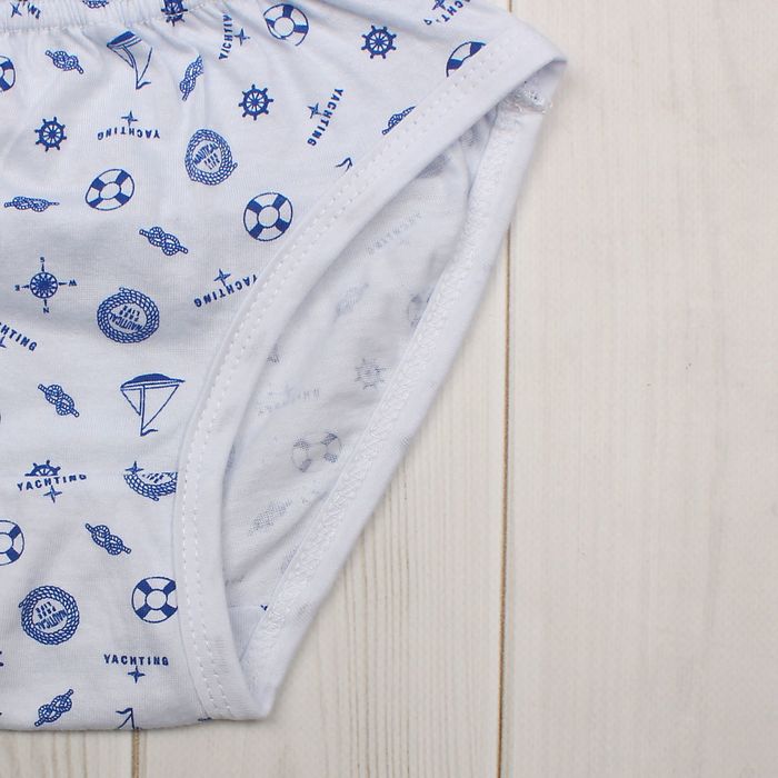 Комплект для мальчика (трусы, майка), рост 128-134 см (36), цвет белый/синий