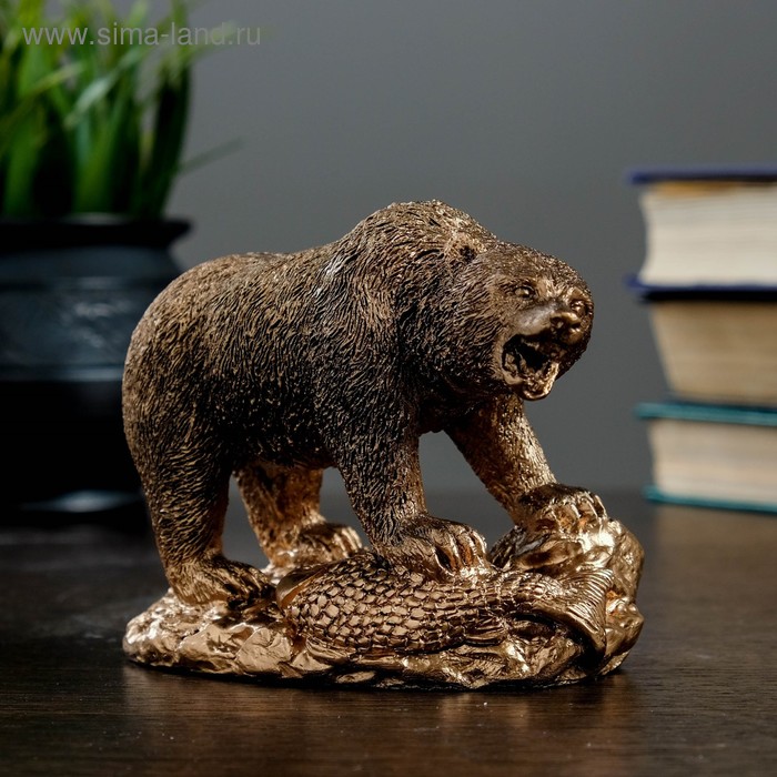 Фигура Медведь хозяин тайги 10х13см бронза