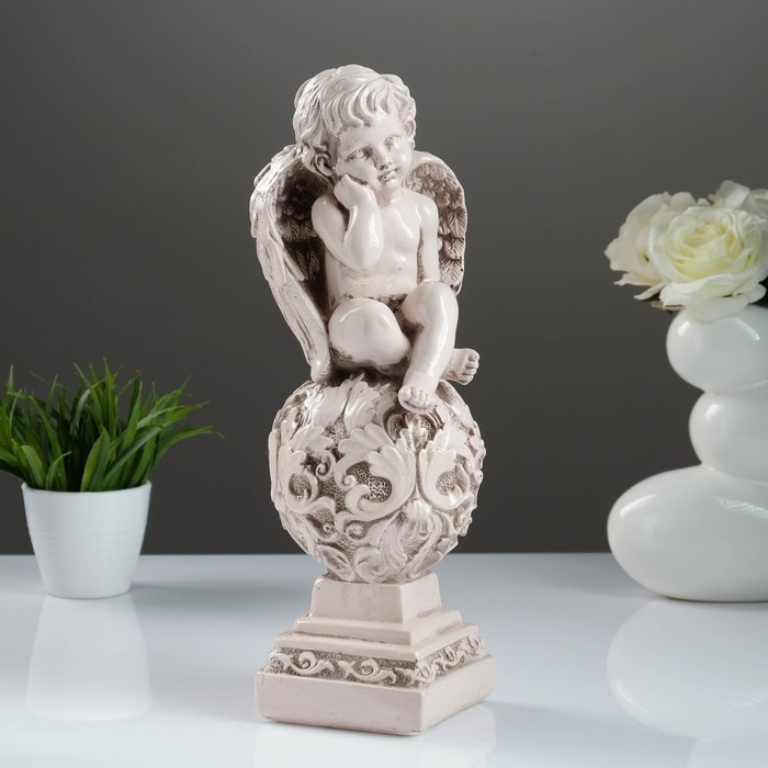 Фигура «Ангел на шаре с узором», составренный 16 × 17 × 39 см