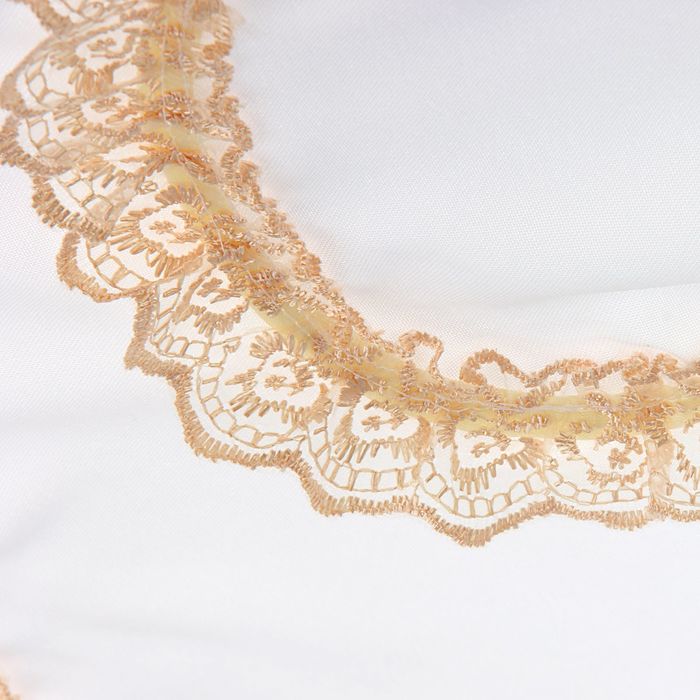 Фартук для невесты «Сердце», с бежевой лентой-рюш