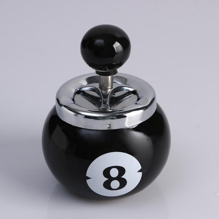 Пепельница бездымная "Бильярдный шар", 11 х 14 см, черный