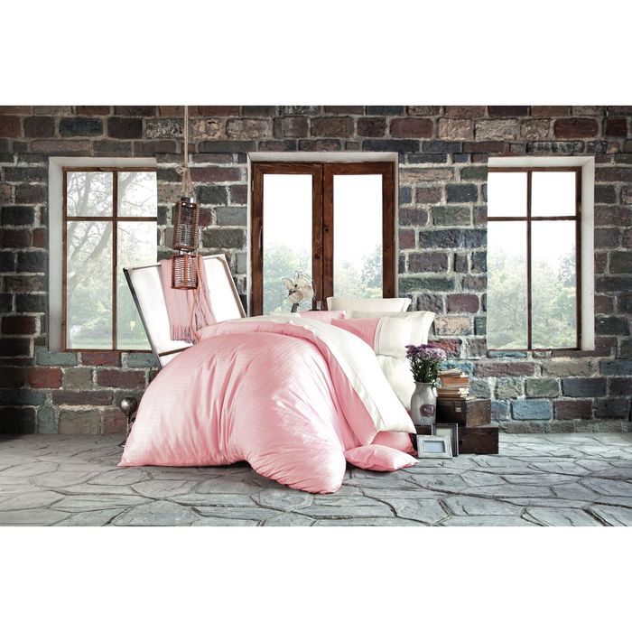 Постельное бельё PETRA, евро, размер 200х220, 260х270, 50х70-2шт., цвет пудра, сатин 125 гр/м2