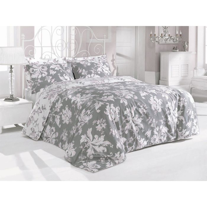 Постельное бельё ROSY, размер 160х220-2 шт., 260х270, 50х70-2шт., цвет серо-розовый, сатин 125 гр/м2