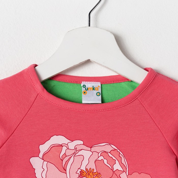 Платье с длинными рукавами для девочки, рост 98-104 см, цвет коралловый