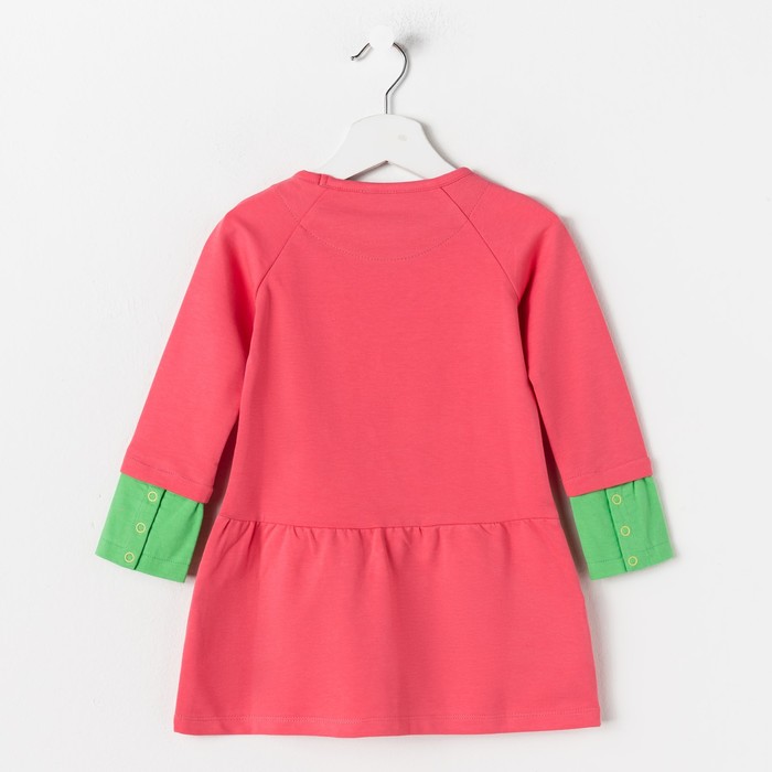 Платье с длинными рукавами для девочки, рост 98-104 см, цвет коралловый