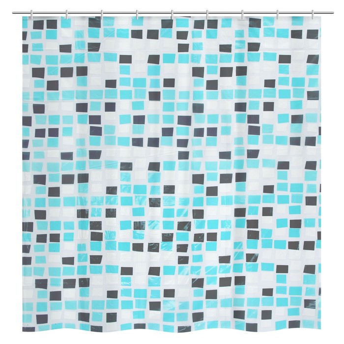 Штора для ванной комнаты 180х180 см "Лунная дорожка", с кольцами