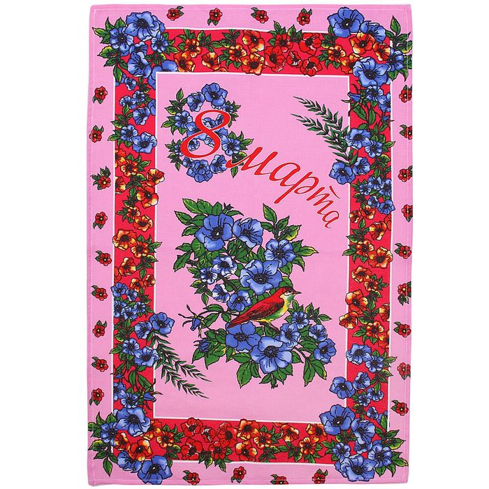 Кухонное полотенце "Collorista" С Праздником 8 Марта, размер 48х72±2 см
