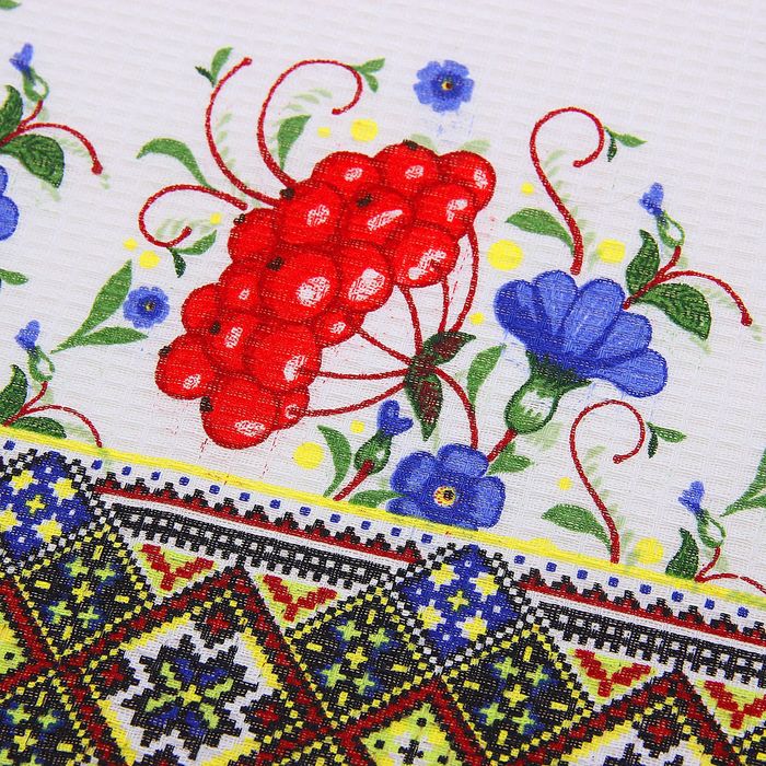 Вафельное полотенце "Collorista" Рябина (зелёный), размер 48х72±2 см