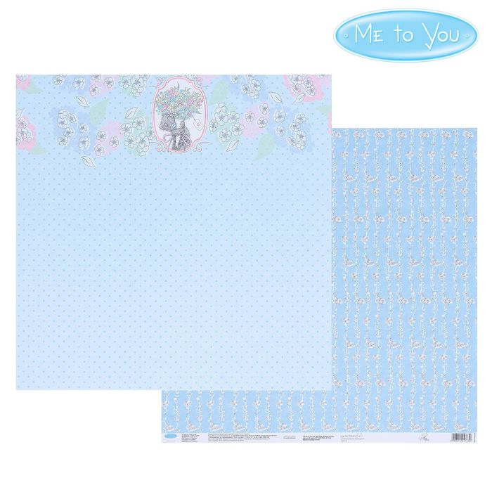 Бумага для скрапбукинга "Букетик", 30.5 x 30.5 см, 180 г/м²