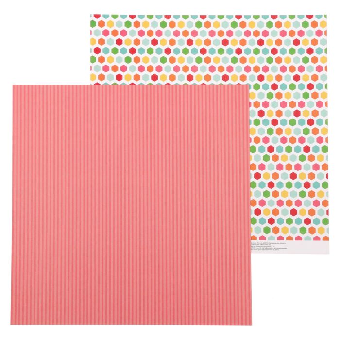 Бумага для скрапбукинга «Яркие соты», 30,5 х 30,5 см 180 г/м