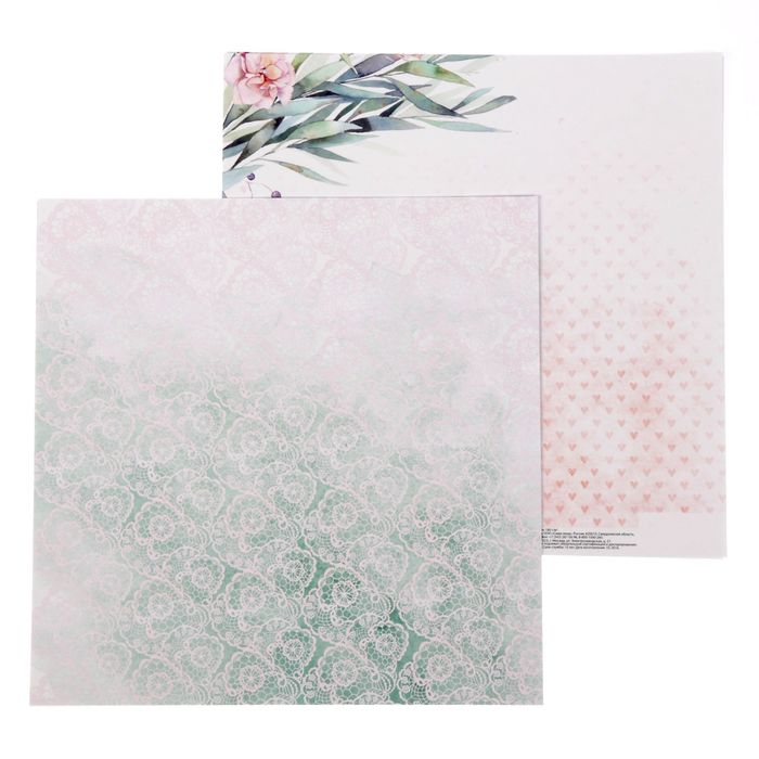 Бумага для скрапбукинга "Кружево" 30.5 х 30.5 см 180 г/м