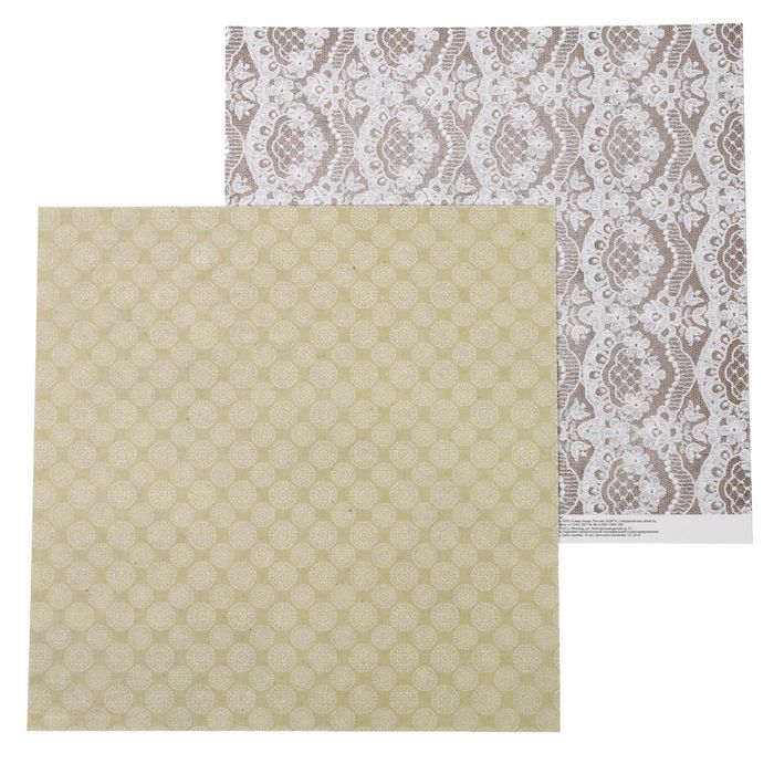 Бумага для скрапбукинга "Кружева", 30.5 х 30.5 см 180 г/м