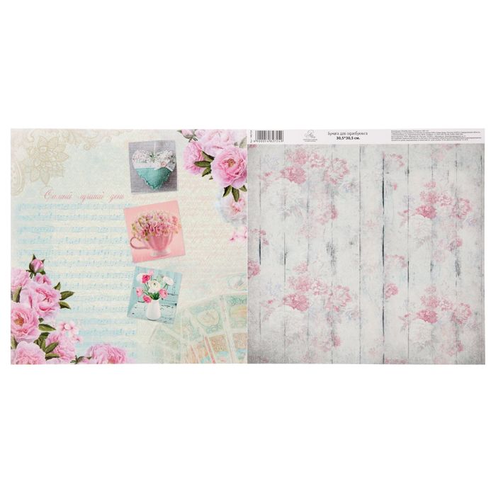 Бумага для скрапбукинга Shabby day «Самый лучший день», 30,5 × 30,5 см 180 г/м
