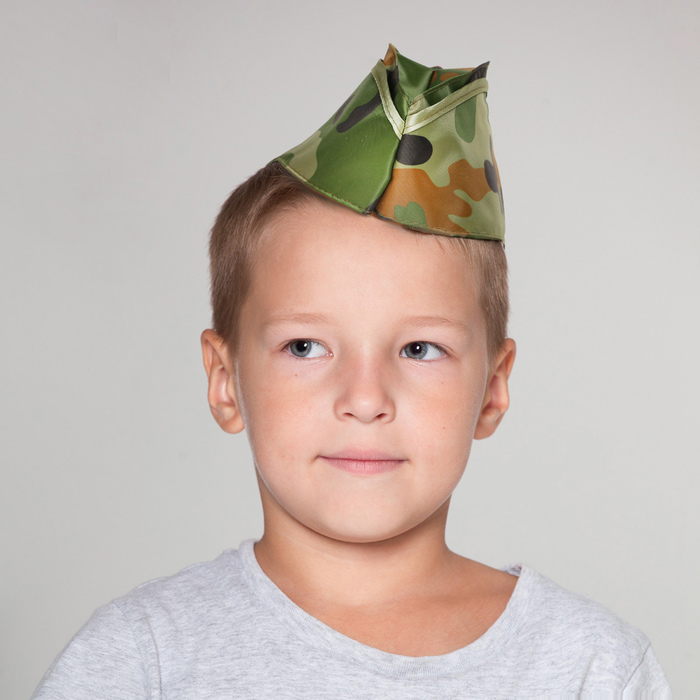 Пилотка детская "Камуфляж", р-р 52-54 см