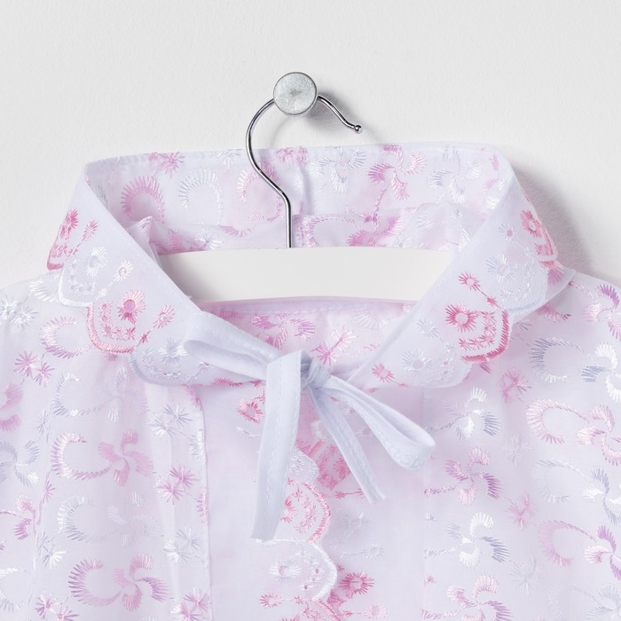 Крестильная рубашка с капюшоном, рост 68 см, цвет розовый 15012_М