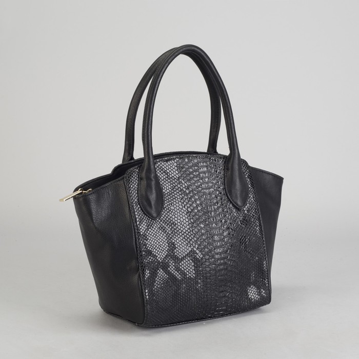 Сумка женская на молнии, 1 отдел, наружный карман, цвет чёрный