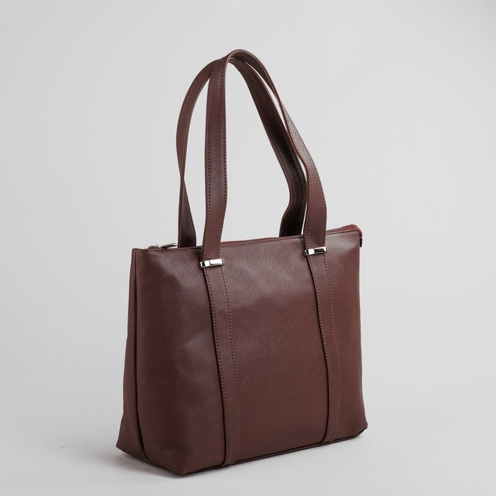 Сумка женская на молнии, 1 отдел, внутри карман на молнии, 2 отдела под телефон, наружный карман, цвет коричневый