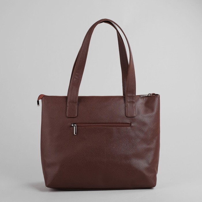 Сумка женская на молнии, 1 отдел, внутри карман на молнии, 2 отдела под телефон, наружный карман, цвет коричневый