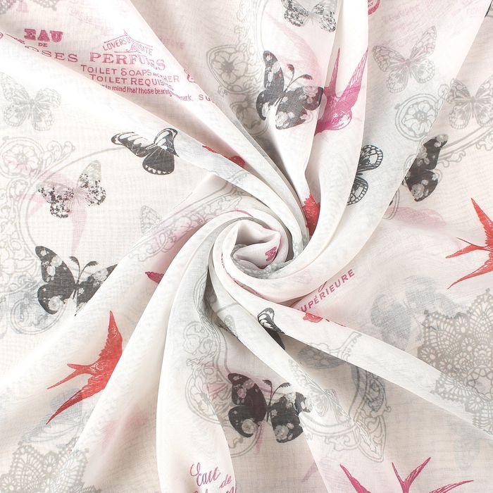 Тюль "Этель" Ласточки (с утяжелителем), ширина 145 см, высота 250 см