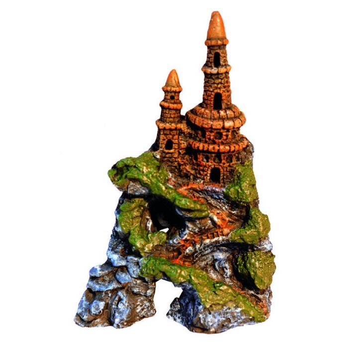 Декорация пластиковая "Замок с оптико-волоконной подсветкой" 115х115х195мм