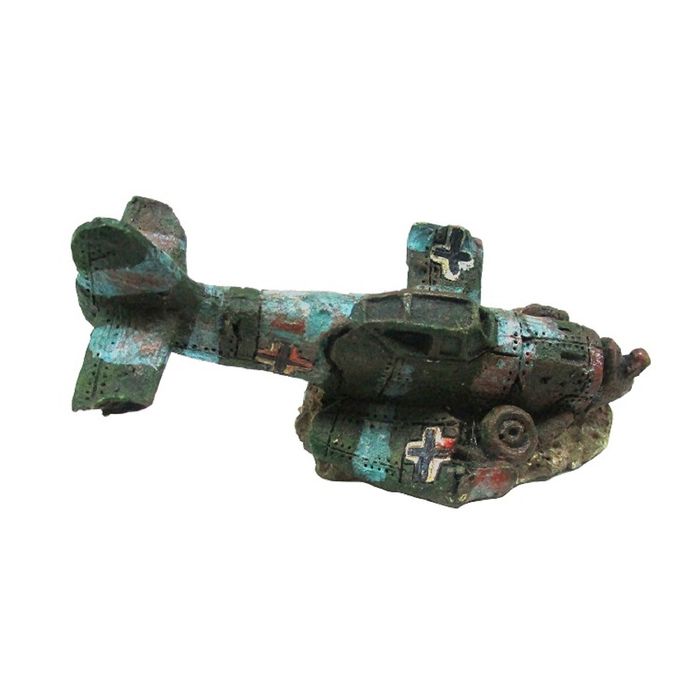 Декорация пластиковая "Затонувший самолет мини" 80х45х45мм