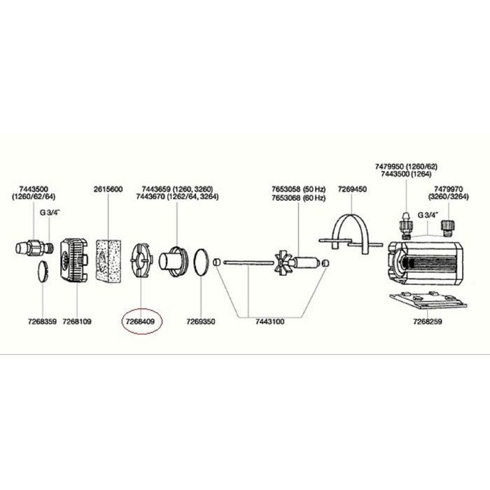 Крышка ротора для помп EHEIM 1060/1260/1262