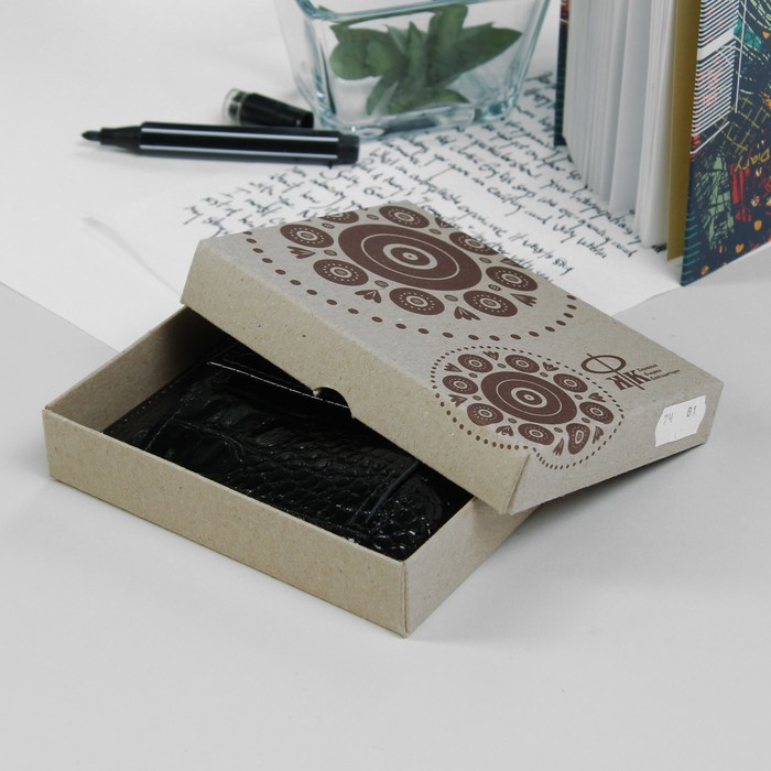 Портмоне мужское, 1 отдел, для карт, наружный карман, цвет чёрный