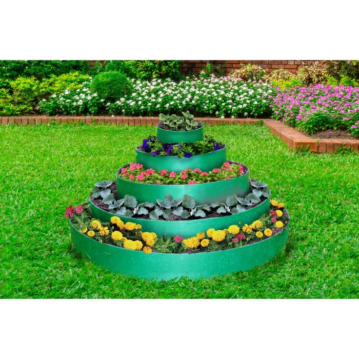Клумба гибкая, 5 ярусов, d=40-60-80-100-120 см, h=60 см, зелёная