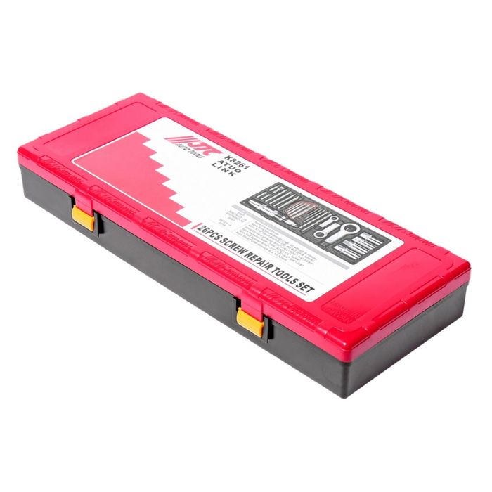 Набор инструментов JTC, JTC-K8261, для съема крепежа с поврежденной резьбой, 26 пред.