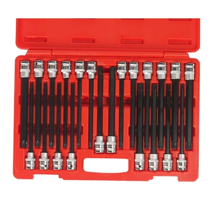 Набор шестигранных бит-головок JTC, JTC-5329, 1/2", HEX H5-H12, TORX T40-T70, SPLINE M8-M10