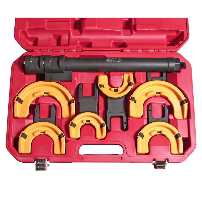 Набор инструментов JTC, JTC-4274, для стяжки пружин, пневмопривод, 3 пары захватов