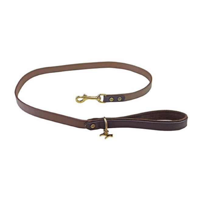 Поводок LUXURY, 125 см, кожа, темно-коричневый