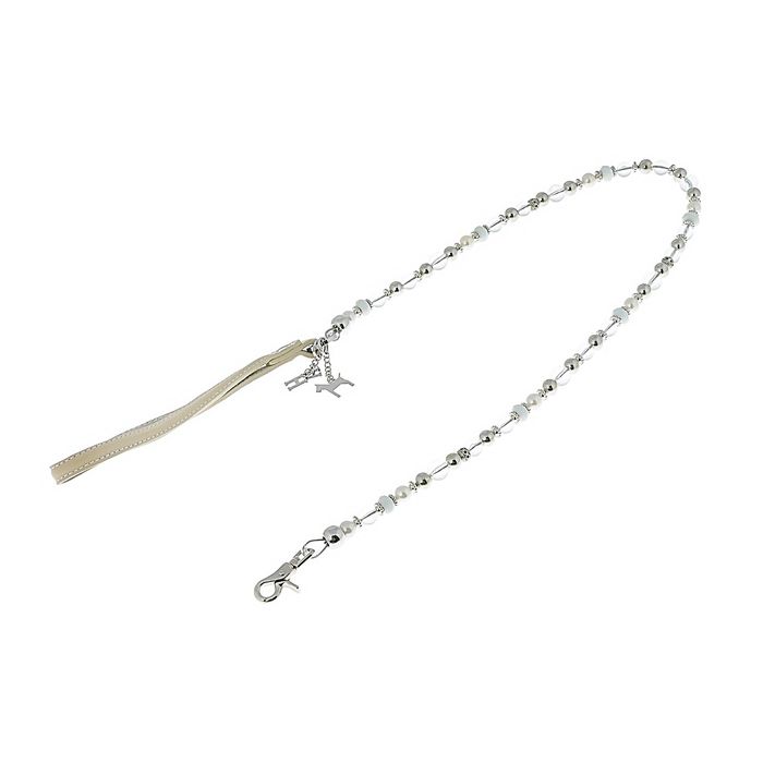 Поводок BEADS с кожаной ручкой, 105 см, песочный