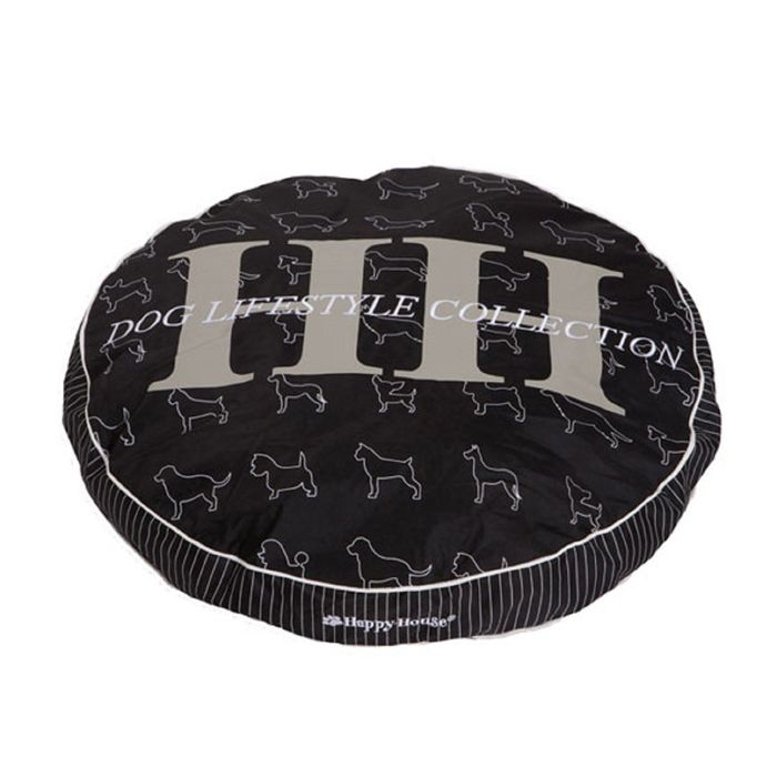 Подушка круглая с принтом DOG LIFESTYLE для собак, 70 х 70 х 10 см (S), цвет черный