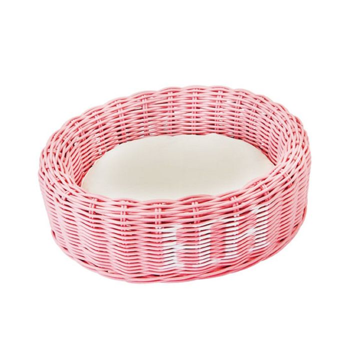 Корзина плетеная RATTAN для животных, 65 х 55 х 20 см, цвет розовый