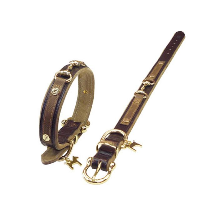 Ошейник LUXURY CLASSIC, 38-45 х 2,5 х 0,5 см (M), кожа, коричневый