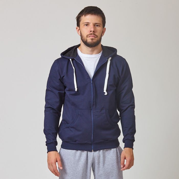 Толстовка мужская 310, цвет темно-синий, размер 48