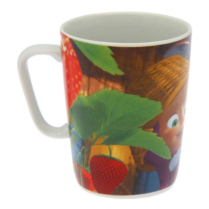 Кружка 350 мл "Маша и медведь. Клубника"