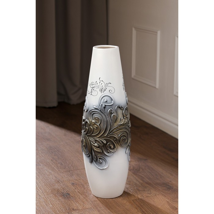 Ваза напольная "Катя" серебряный дождь