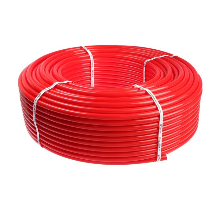 Труба из полиэтилена VALFEX, PERT, d=20х2 мм, бухта 100 м, для теплого пола, красная
